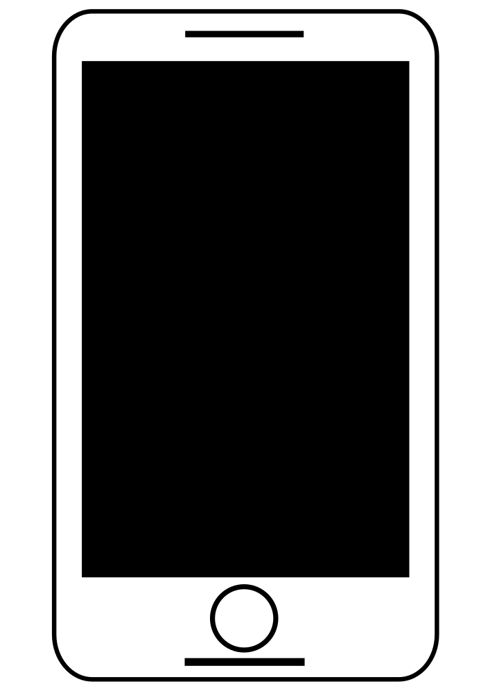 OnlineLabels Clip Art - Smartphone - Tablet Black And White Free